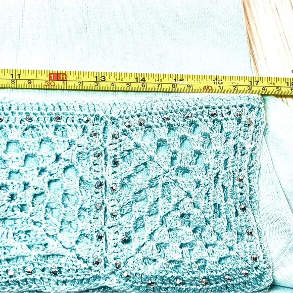 Joseph A Sky Blue Knit Hem Blouse - Picture 13 of 13